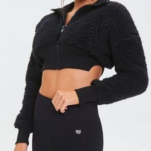 SOLD !! Forever 21 Black Wool Crop Jacket